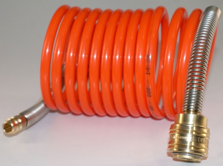 Spiral hose NW 7,2 coupling and plug - 10 m