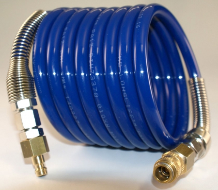 Spiral hose NW 5 coupling and plug - 5 m